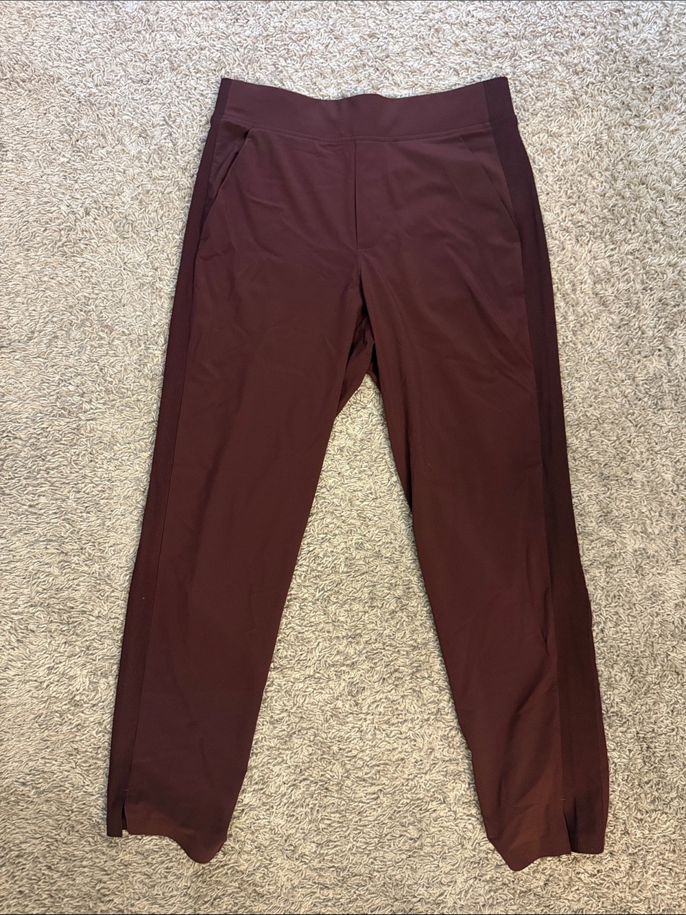 Athleta Burgundy Side-Panel Track Pants